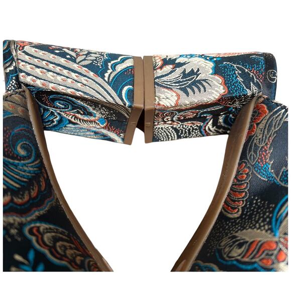 ENZO ANGIOLINI Gilian Women's 9.5 Brocade Floral Mules Black Print Fabric - Picture 12 of 16